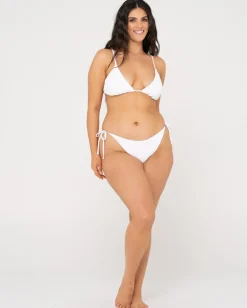 Top De Bikini Triangular Pulido Con Textura De Sandalo><noscript><img width=