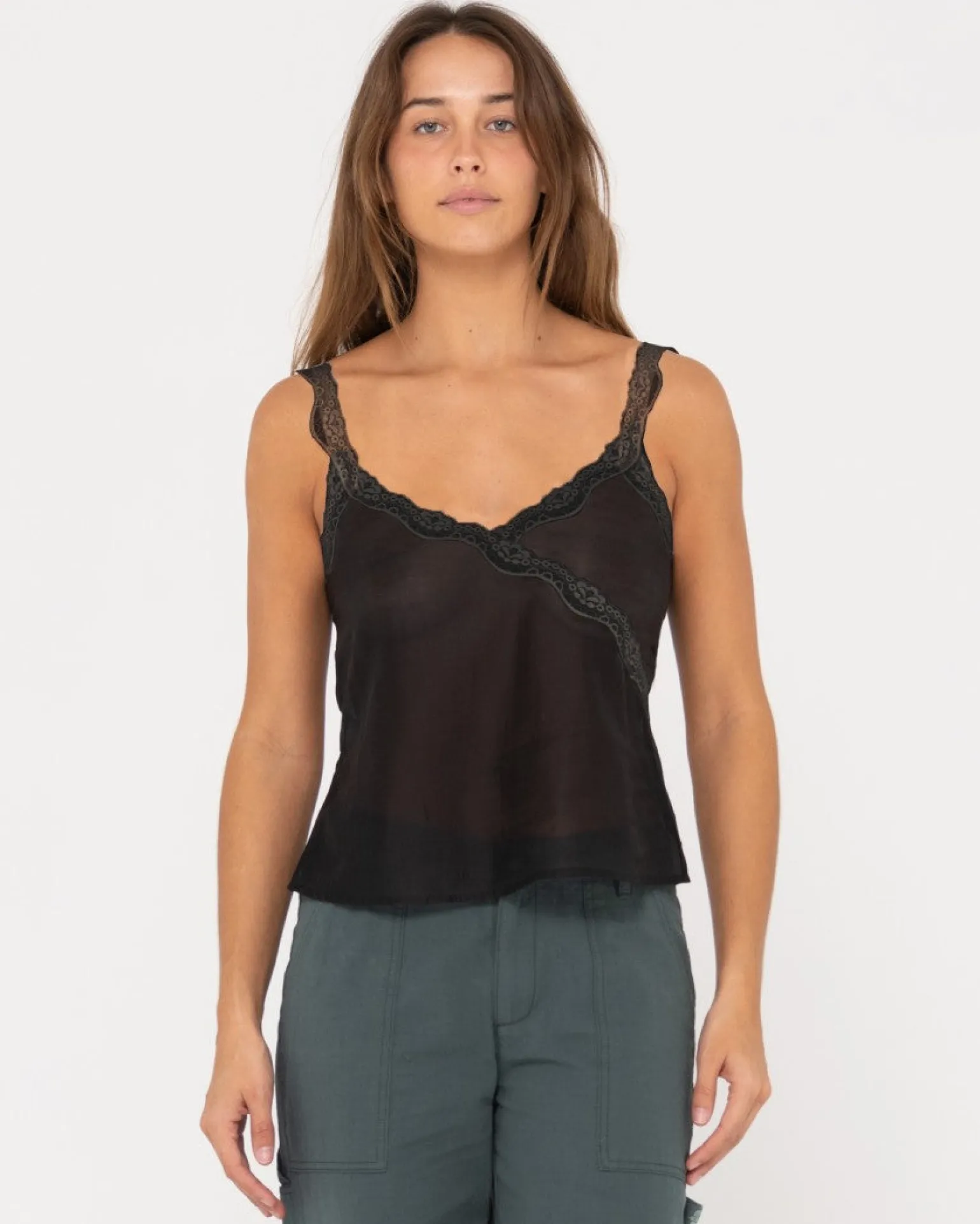 Top De Tirantes De Encaje Transparente De Maison>Rusty Shop