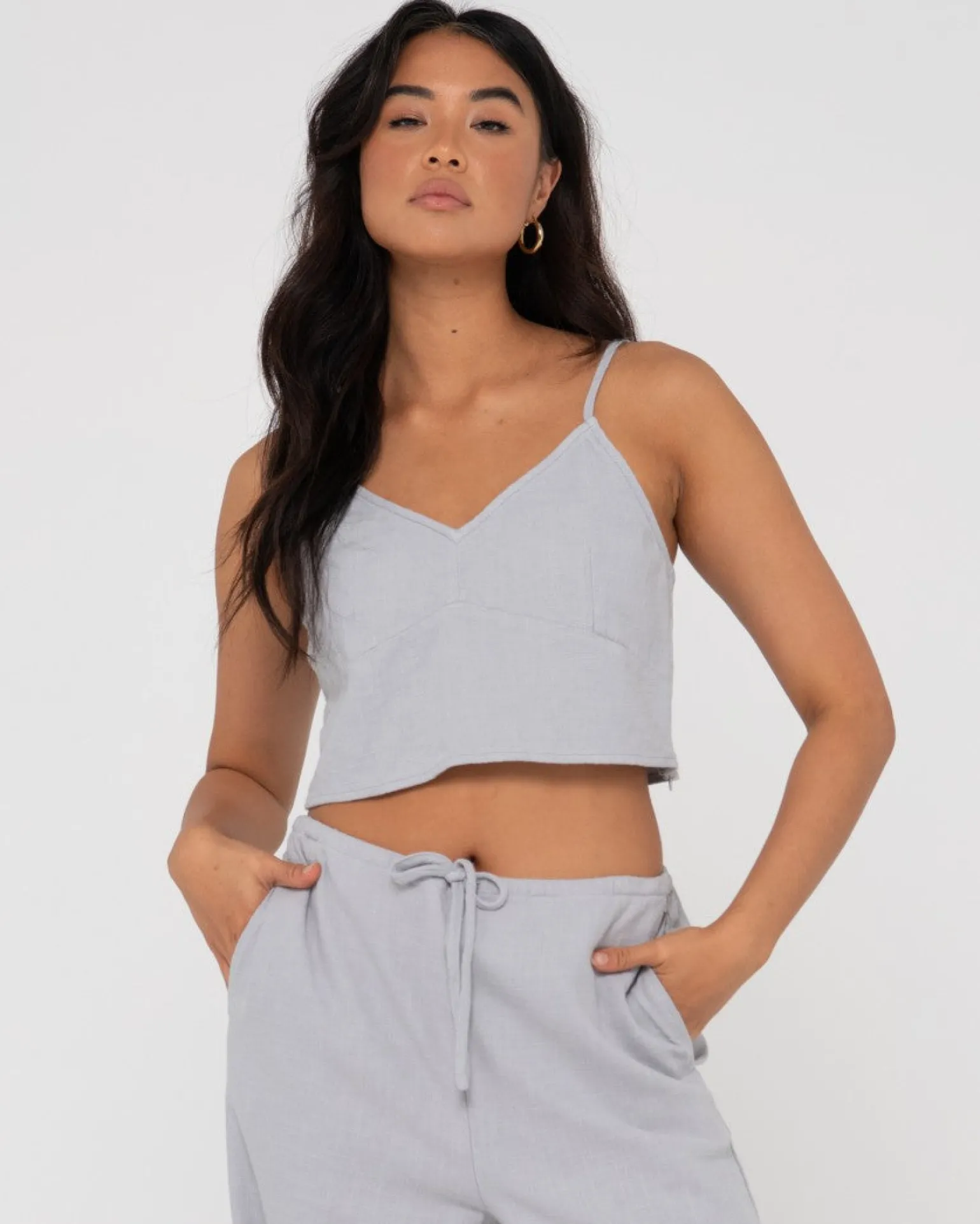 Top Lencero De Lino Con Cuello En V Carolina>Rusty Outlet