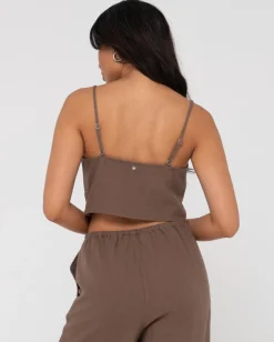 Top Lencero De Lino Con Cuello En V Carolina>Rusty Flash Sale