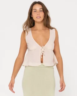 Top Sin Mangas Con Cuello En V Y Lazo Juni>Rusty Shop