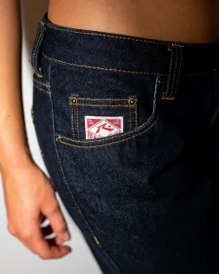 Vaqueros De Mezclilla Con Pernera Recta Y Talle Muy Bajo><noscript><img width=