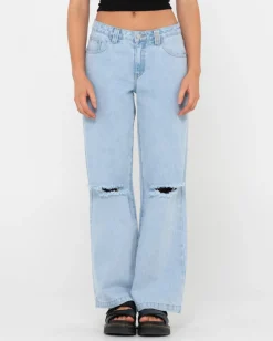 Vaqueros De Mezclilla Rasgados De Talle Bajo>Rusty Flash Sale