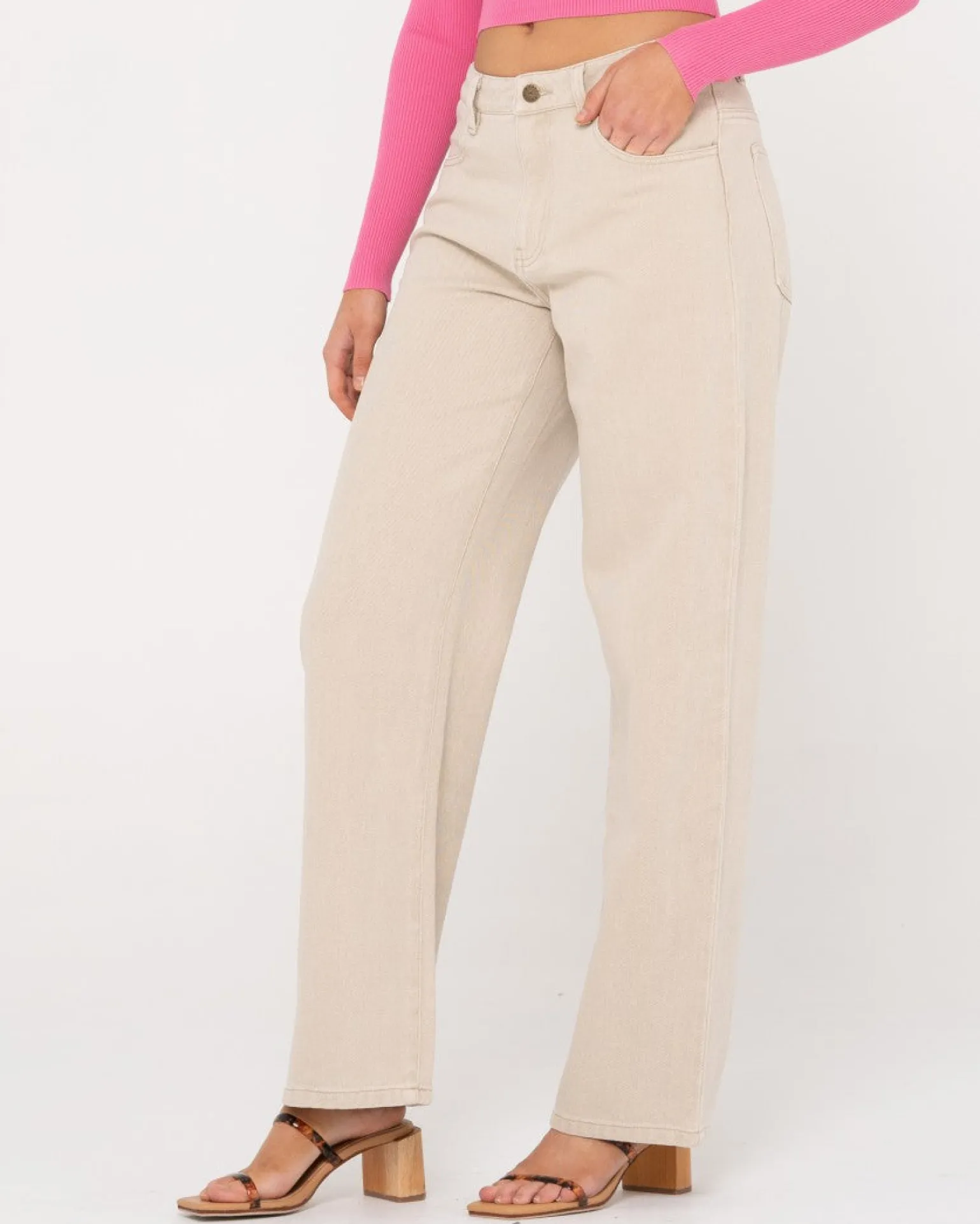Vaqueros De Pernera Ancha Y Talle Medio Archer>Rusty Discount