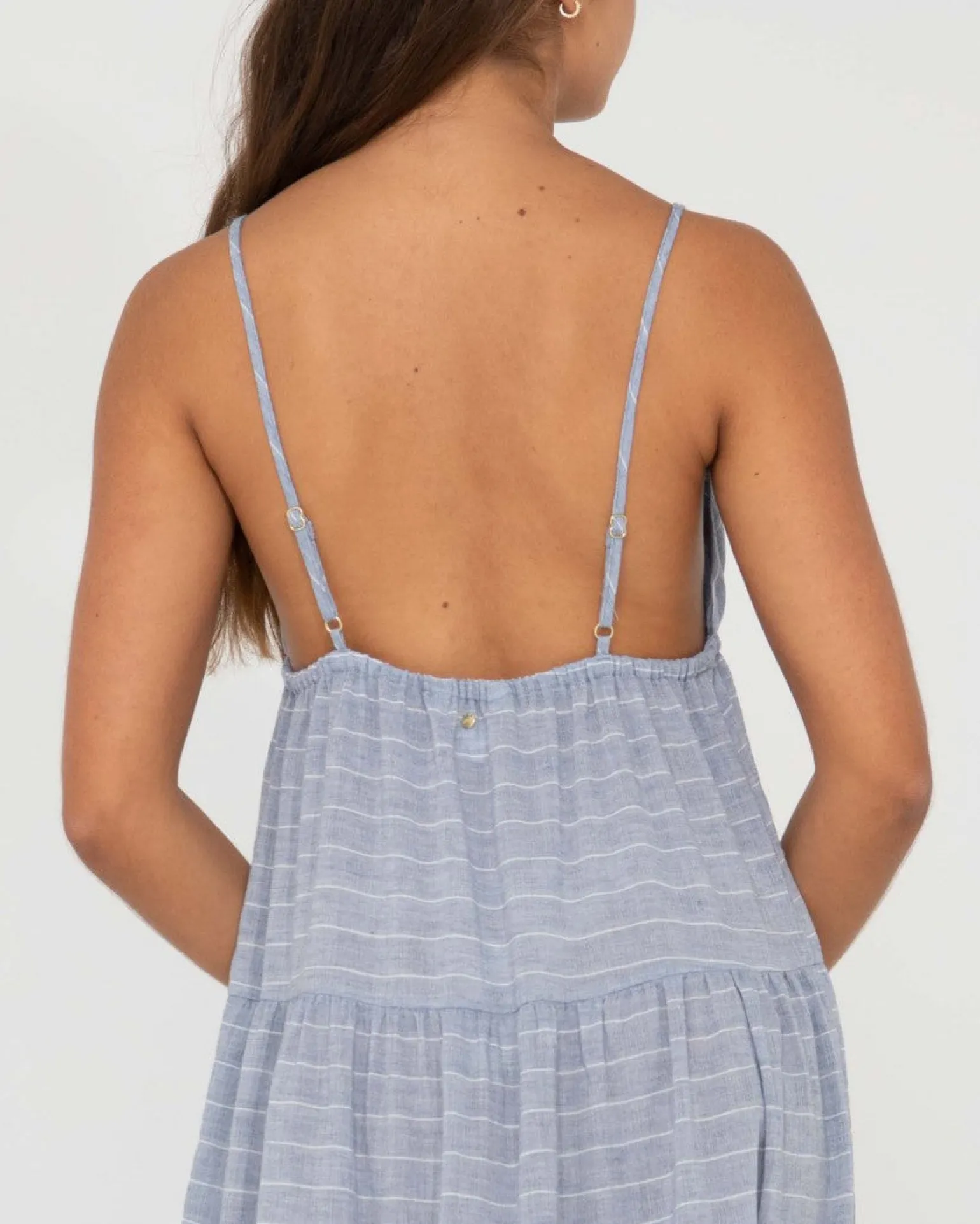 Vestido Largo A Rayas Con Capas Siena>Rusty Fashion