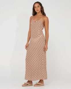 Vestido Largo Con Aberturas Y Estampado Panama><noscript><img width=