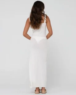 Vestido Largo Lencero De Punto Con Cuello En V Florence>Rusty Outlet