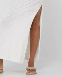 Vestido Largo Lencero De Punto Con Cuello En V Florence><noscript><img width=