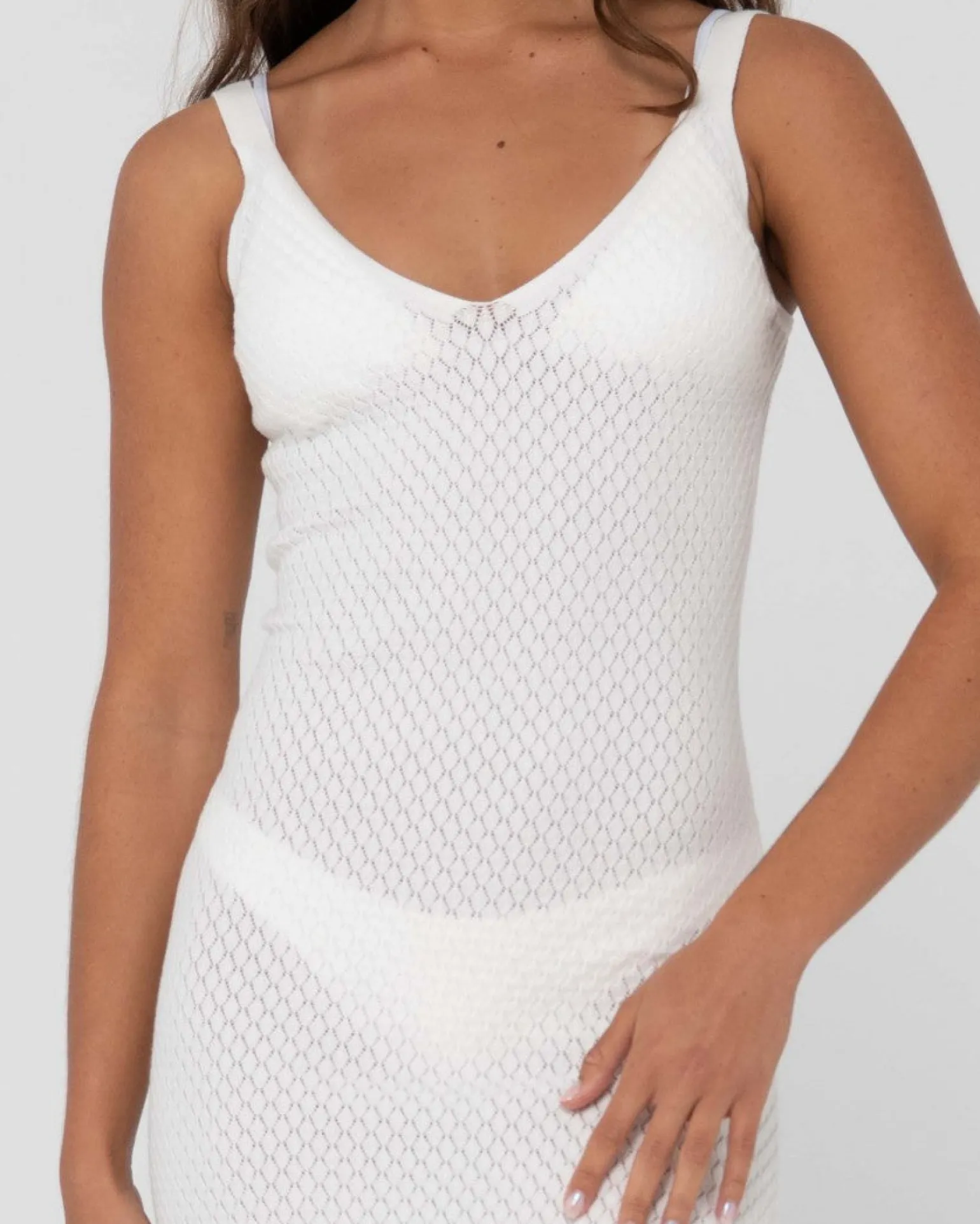 Vestido Largo Lencero De Punto Con Cuello En V Florence>Rusty Outlet