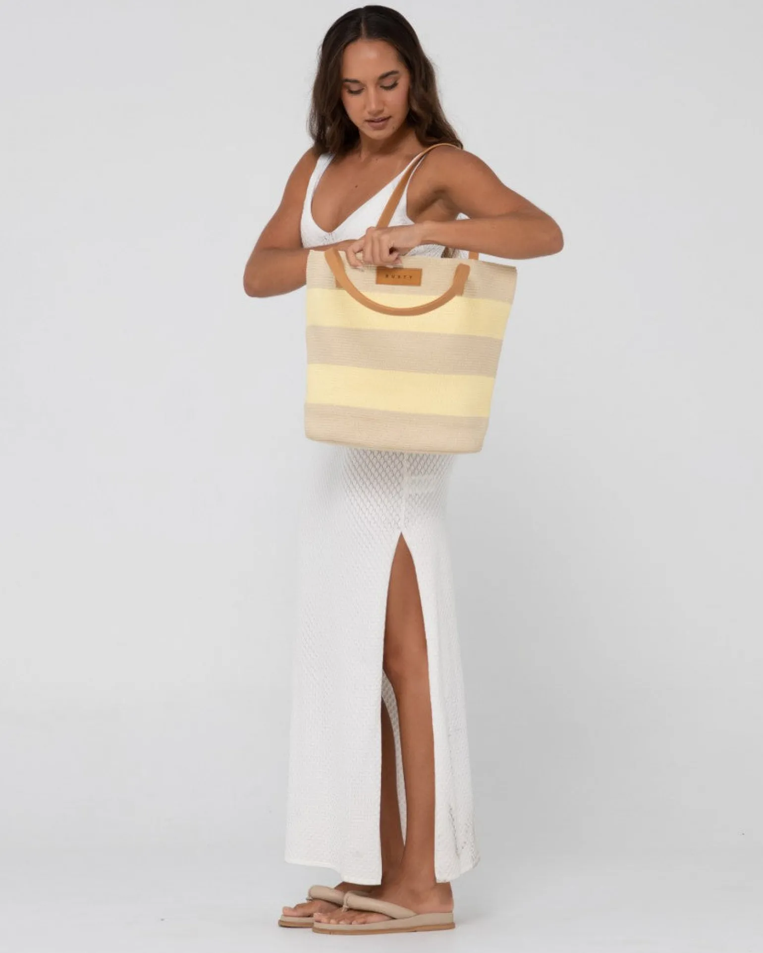 Vestido Largo Lencero De Punto Con Cuello En V Florence>Rusty Outlet