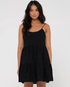 Vestido Lencero Escalonado Heather>Rusty Best Sale