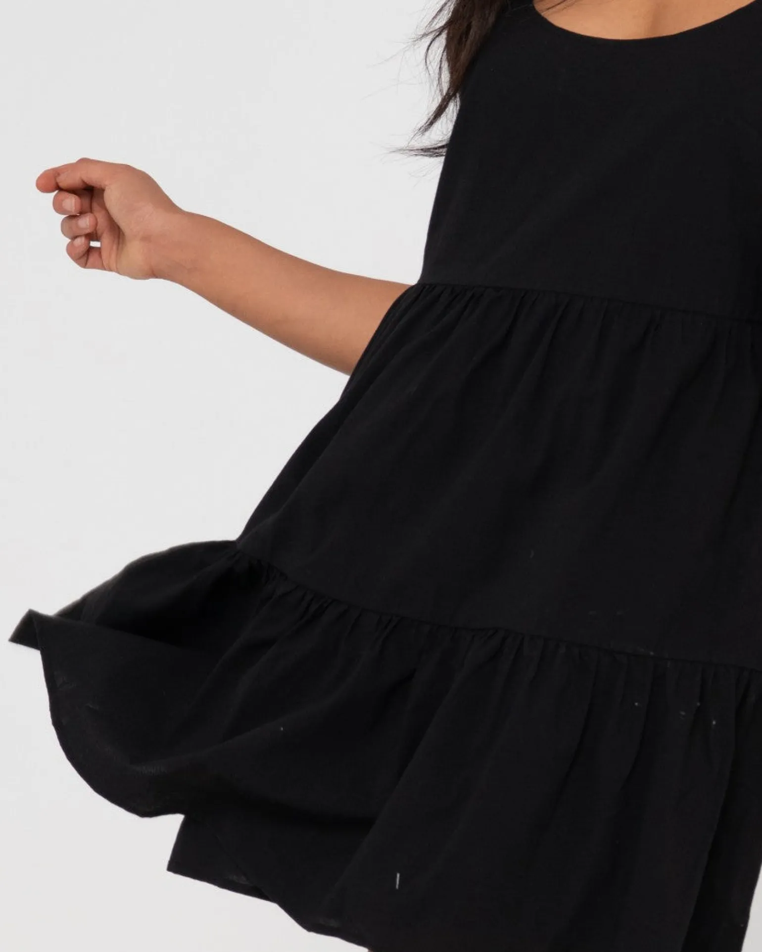 Vestido Lencero Escalonado Heather>Rusty Best Sale