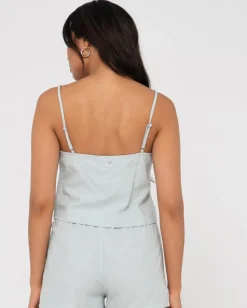 Cami Lencero Con Cuello En V De Agua Dulce>Rusty New