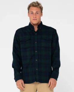 Camisa De Franela De Manga Larga Con Reloj Negro>Rusty Cheap