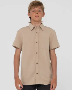 Camisa De Lino De Manga Corta Overtone Para Niños>Rusty Fashion