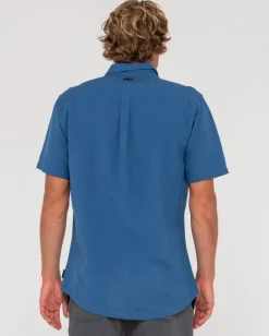 Camisa De Lino De Manga Corta Overtone>Rusty Sale