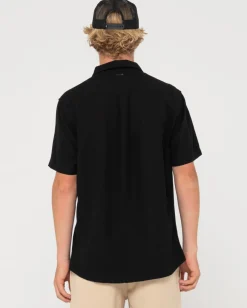 Camisa De Lino De Manga Corta Overtone>Rusty Fashion