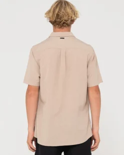 Camisa De Lino De Manga Corta Overtone>Rusty Best