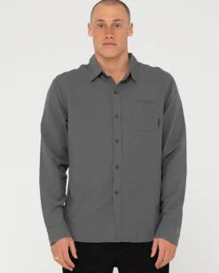 Camisa De Lino De Manga Larga Overtone>Rusty Best Sale