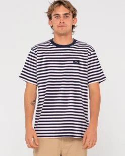 Camiseta A Rayas De Manga Corta Blazewater>Rusty Store
