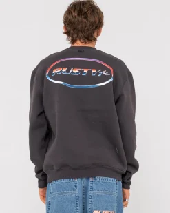 Chromatose Relaxed Super Fleece Crew>Rusty Clearance
