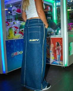 Falda Larga De Mezclilla De Talle Bajo Flip Mommy>Rusty Online