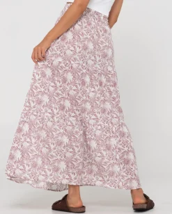 Falda Larga Floral De Talle Alto Faye>Rusty Discount