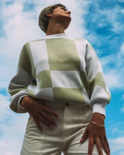 Jersey De Punto Con Cuello Redondo En Contraste Dora>Rusty Best Sale
