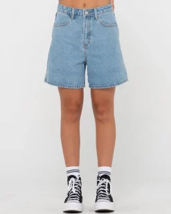 Pantalon Corto De Mezclilla De Talle Alto Chipre>Rusty Store