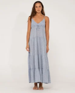 Vestido Largo A Rayas Con Capas Siena>Rusty Fashion